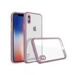 Tazador iPhone XS Miami Şeffaf Açık Mor Silikon Kılıf