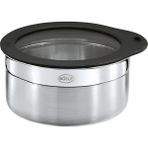 Taze Tutma Kapaklı Kavanoz, 12 Cm, Paslanmaz Çelik, Cammit Silikon Jant Kapak, Aroma Geçirmez Conta, Bulaşık Makinesinde Yıkanabilir - 0 Siyah - Option-1