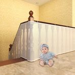TAZZOR Çocuklar için merdiven koruma ağı, kalın sevimli hayvan koruma ağı, merdiven, bebekler ve evcil hayvanlar için güvenlik ağı, merdiven koruma ağı (600 x 90 cm, beyaz)