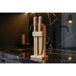 Tb Doğal Bambu Bıçak Seti – 2’li Şef & Ekmek Bıçağı + Bambu Blok Stand