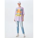 TB ilac Breeze Oversize T-Shirt, KARIŞIK_12852-IAC BREEZE, L, Palmiye Sahil Baskılı T-shirt