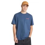 TB0A5MNVEYO1-Magnet Back Graphic Te Mavi Yuvarlak Baskılı Erkek T-Shirt