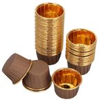 TBEST BAKIN CUP LILER MUTFER 200PCS TÜM KOPLAMA KUKULU Uffin KAKI HH ÜCRET ETRAK Kek P Fincan Uffin Kupa Tutucu (Küçük 3830-Internal Altın ve Dış Kahve)