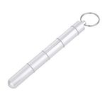 Tbest İlaç kutusu anahtarlık paslanmaz çelik ilaç kutusu tablet kutusu seyahat ilaç kutusu düzenleyici mini taşınabilir ilaç kutusu Fall Keychain mini ilaç kutusu tutucu su geçirmez ilaç şişesi ilaç tutucu (5)