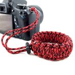 Tbest Kamera Omuz Askısı, Büyük Boy Kamera İpi Dokuma Askı Anti Kayıp Kırık Dijital Fotoğraf Makinesi Bilek Bandı (Siyah) (Kamuflaj Kırmızısı)