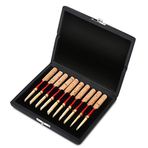 Tbest Oboe Reed Case, Ahşap + PU Deri Kapak Oboe Reed Container Box Case Reed Case Tutucu Saklama Kutusu 10/12 / 20 adet Oboe kamış (10) için