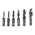 Tbest Spiral Flüt Muslukları, 6 Parça Altıgen Şaft Kombine Musluk Seti Spiral Flüt Matkap Ucu Musluk Aleti