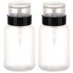 Tbestmax Alkol, Aseton, Oje ve Makyaj Temizleyici için 2'li Push Down Pompa Dispenseri Kilitlenebilir Şişe, 200ml (7.5 oz)