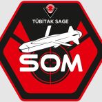 TBTK SAGE SOM Seyir Füzesi Altıgen Tasarım Arma Yaması, Cırt Bantlı, Kırmızı-Siyah