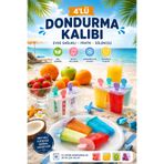 TBYSHOP 4’lü Dondurma Kalıbı BPA Free Sağlıklı Ev Yapımı Dondurma Kalıbı