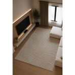 Tch Home Living Arktis Bej Iskandinav Yumuşak Jüt Taban Dokuma Halı Salon Mutfak Oturma Odası Koridor Yolluk Çocuk Odası Halısı 01140 - 160 x 230 cm