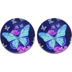 Tcherchi 2 Adet Kelebek Su Emilebilir Araba Bardak Tutucu Coaster Paspaslar (Yurt Dışından) - Blue