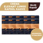 Tchibo Davidoff Crema Elegant Lungo Kapsül Kahve 10X10 Adet - Nespesso Uyumludur - 10 Paket
