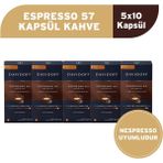Tchibo Davidoff Espresso 57 Ristretto Kapsül Kahve 5X10 Adet - Nespesso Uyumludur - 5 Paket