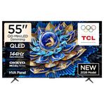TCL 55 inç Akıllı TV 55T8D 4K QD-Mini LED Dimming Renkli Quantum Crystal HDR10+ Oyun Google TV, 144Hz Doğal Yenileme Hızı, ONKYO 2.1 Hi-Fi Ses Sistemi, Dolby Atmos, AI Modu, Game Master (2026 Modeli)