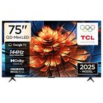 TCL 75 inç Akıllı TV 75Q6C 4K QD-Mini LED Renkli Quantum Crystal HDR10+ Oyun Google TV, 144Hz Doğal Yenileme Hızı, ONKYO 2.1 Hi-Fi Ses Sistemi, Dolby Atmos, Yapay Zekâ Modu, Game Master