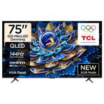 TCL 75 inç Akıllı TV 75T8D 4K QD-Mini LED Dimming Renkli Quantum Crystal HDR10+ Oyun Google TV, 144Hz Doğal Yenileme Hızı, ONKYO 2.1 Hi-Fi Ses Sistemi, Dolby Atmos, AI Modu, Game Master (2026 Modeli)