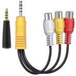 TCL TV için 3,5 mm Erkekten 3 RCA Dişi Video AV Bileşen Adaptör Kablosu, Adaptör içinde Ancable AV 6 inç 3,5 mm Fiş Üçlü RCA Jak Ses/Video Dağıtıcı Adaptör