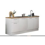 Tdesigno Agora Mutfak 4 Kapaklı-1 Çekmeceli Alt Modül -180 Cm - Çok Amaçlı Dolap -beyaz-tezgah Dahil