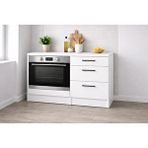 Tdesigno Aka Ankastre Fırın Modülü-çok Amaçlı Dolap -110 Cm -3 Çekmeceli-laminat Beyaz Tezgah Dahil - Beyaz