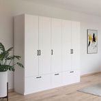 Tdesigno Alev 180 cm 4 Kapaklı 2 Çekmeceli Gardırop