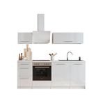 Tdesigno Almora Hazır Mutfak Dolabı 220Cm - Parlak-Beyaz Laminat Tezgah Dahil-