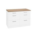 Tdesigno Ares Mutfak 6 Çekmeceli Alt Modül 120 Cm Beyaz Tezgah Dahil