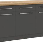 Tdesigno Ares Mutfak Çekmeceli Alt Modül 180 Cm Antrasit Tezgah Dahil