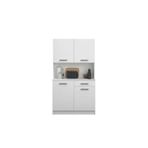 Tdesigno Arslan Çok Amaçlı Dolap-Mikrodalga-Erzak-Airfryer-Mutfak-Kiler Dolabı-Kahve Köşesi-Beyaz-100CM