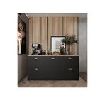 Tdesigno Badem Mutfak 1 Kapaklı - 4 Çekmeceli Alt Modül - 150 Cm - Çok Amaçlı Dolap - Tezgah Dahil - Antrasit
