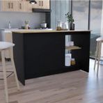 Tdesigno Bengi Mutfak Adası - Antrasit-150 Cm-Oturma Alanlı-Masa