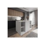 Tdesigno Beyaz Tezgahlı-Reina Mutfak Adası -160 cm-Çok Amaçlı Dolap-Alt Modül-Beyaz Tezgah Dahil