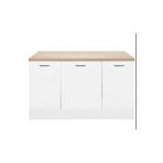 Tdesigno Devin Mutfak Alt Modül 130 Cm Beyaz - Tezgah Dahil