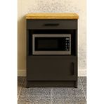 Tdesigno Dora Çok Amaçlı Dolap - Mikrodalga - Erzak - Mutfak - Kiler Dolabı - 60 Cm - Atlantikçam-antrasit Çok Renkli
