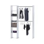 Tdesigno Efil Beyaz 140 cm Antrasit Gardırop