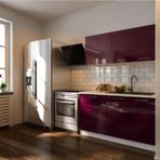 Tdesigno Eylül Hazır Mutfak Dolabı 140 Cm - Parlak Mürdüm- Tezgah Dahil Değil