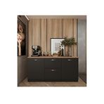 Tdesigno Gün Mutfak 2 Kapaklı-2 Çekmeceli Alt Modül - 150 Cm - Çok Amaçlı Dolap - Tezgah Dahil Antrasit