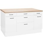 Tdesigno Helin Mutfak Alt Modül 130 Cm Beyaz -Tezgah Dahil