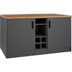 Tdesigno Helios Mutfak Alt Modül 2 Kapaklı -150 Cm Antrasit-tezgah Dahil