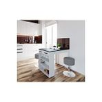 Tdesigno Infınıty Mutfak Adası Mutfak Masası Beyaz-Antrasit-120 Cm
