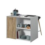 Tdesigno Karya Mutfak Adası -Alt Modül-1 Kapaklı- 100 cm Beyaz -Tezgah Dahil