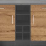 Tdesigno Katya Mutfak Adası Alt Modül 150 Cm Antrasit-Atlantik Çam -Tezgah Dahil