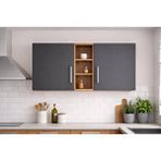 Tdesigno Katya Üst Modül - 150 Cm - Çok Amaçlı Dolap - Atlantikçam - Antrasit Çok Renkli