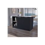 Tdesigno Kumsal Mutfak Adası - Antrasit-150 Cm-Beyaz Tezgahlı