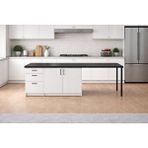 Tdesigno Lal Mutfak Adası - 3 Çekmeceli 2 Kapaklı-çok Amaçlı Dolap-alt Modül-kiler - 250 Cm - Beyaz