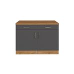 Tdesigno Lale Mutfak 2 Çekmeceli 2 Kapaklı Alt Modül -120 cm - Çok Amaçlı Dolap -Tezgah Dahil