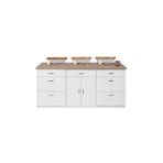 Tdesigno Lucky Mutfak Adası -180 Cm -atlantik Çam Tezgah Dahil Beyaz