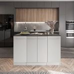 Tdesigno Mambo Mutfak Adası -4 Kapaklı Alt Modül- Çok Amaçlı Dolap 140 Cm Tezgah Dahil Beyaz