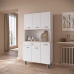 Tdesigno Menekşe Çok Amaçlı Dolap-Mikrodalga-Erzak-Airfryer-Mutfak-Kiler Dolabı-Kahve Köşesi-Beyaz-120CM