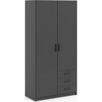 Tdesigno Mimoza 90 cm 2 Kapaklı 3 Çekmeceli Gardırop